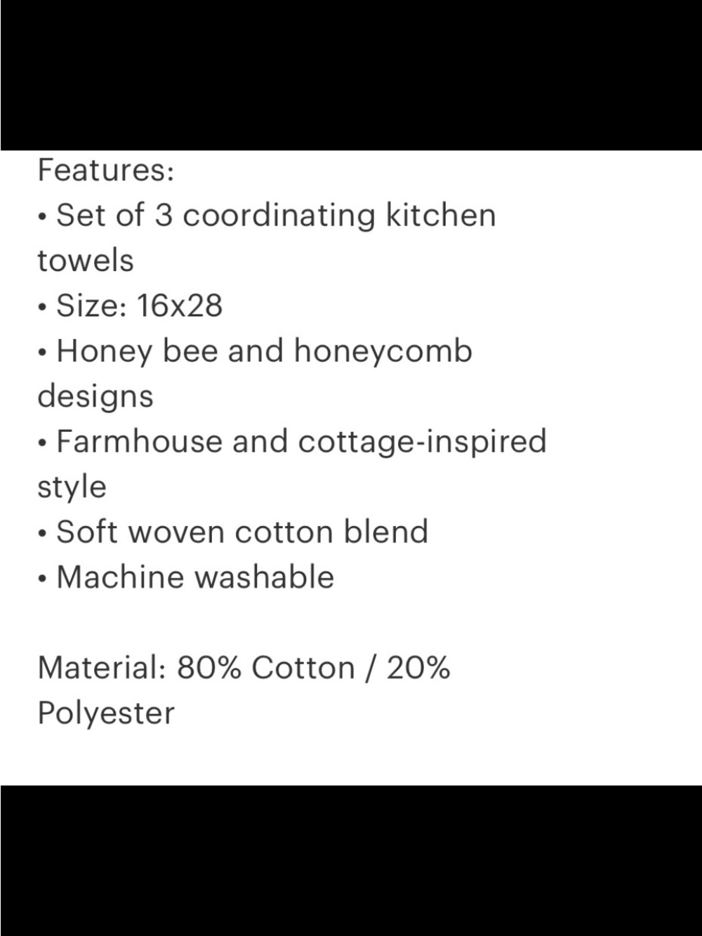 Buzzy Bee Honey Bee Kitchen Towels. Set of 3. - Picture 7 of 8